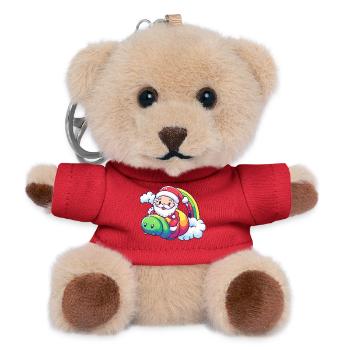 Wurm Weihnachtsmann Weihnachten - Teddy Schlüsselanhänger - Rot - Vorne