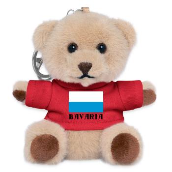 Horizontal White-Blue-Black Line - Teddy Keyring - red - Front