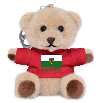 Saxony emblem flag design - Teddy Keyring - red - Front