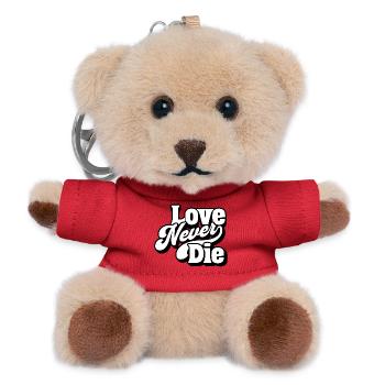 Love Never Die – Timeless Love Message - Teddy Keyring - red - Front