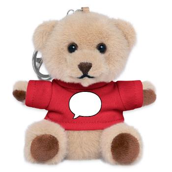 Personalize your own speech bubble comic - Teddy Keyring - red - Front