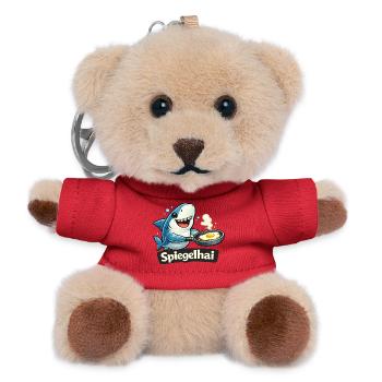 Spiegelhai Hai mit Spiegelei lustiger Wortwitz - Teddy Schlüsselanhänger - Rot - Vorne