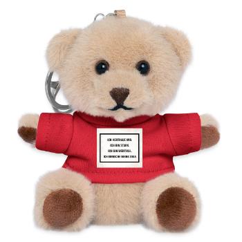 I trust myself – strong and determined - Teddy Keyring - red - Front