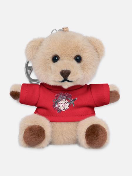 Role-Playing Tabletop D20 Dice Bloodhunter - Teddy Keyring - red