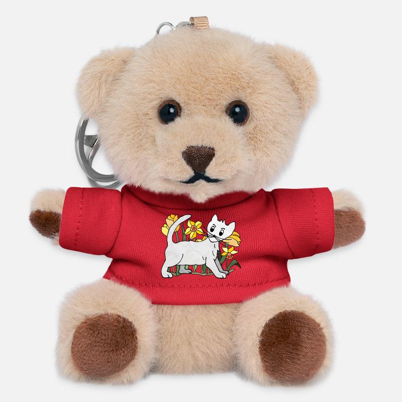 Katze - Teddy Schlüsselanhänger - Rot