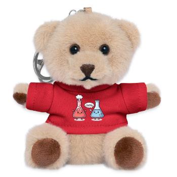 Overreacting - Chemist Humor - Teddy Keyring - red - Front