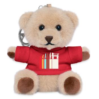Schlosser Mechaniker CNC Maschinenbau - Teddy Schlüsselanhänger - Rot - Vorne