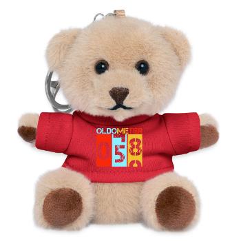 Oldometer 58 Retro Vintage Birthday Level Up - Teddy Keyring - red - Front