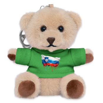Schmelzende Slowenien Flagge Kunstprint - Teddy Schlüsselanhänger - Grün - Vorne