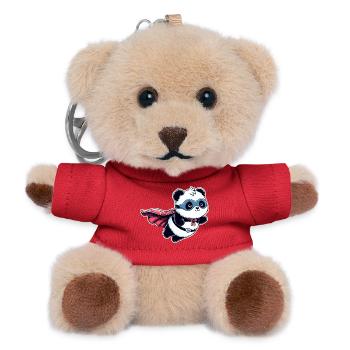 Panda Bear Hero Bear Superhero Teddy - Teddy Keyring - red - Front