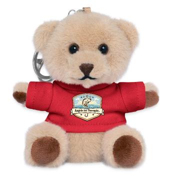 Angeln ist Therapie Logo - Teddy Schlüsselanhänger - Rot - Vorne