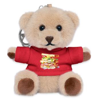 Colorful Sandwich Layers Illustration - Teddy Keyring - red - Front