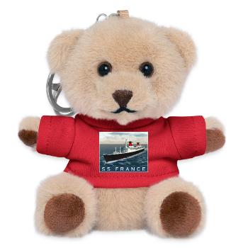 S.S. France at sea - Teddy Keyring - red - Front