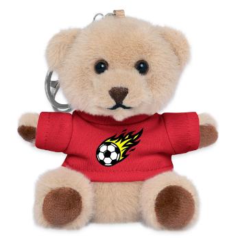 Fussball Flamme Ball - Teddy Schlüsselanhänger - Rot - Vorne