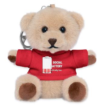 Social Battery – Critically Low - Teddy Schlüsselanhänger - Rot - Vorne