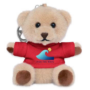 Wellenreiter am Sonnenaufgang - Teddy Schlüsselanhänger - Rot - Vorne