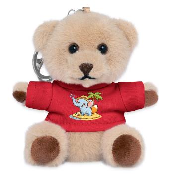 Elephant Island Beach Adventure - Teddy Keyring - red - Front