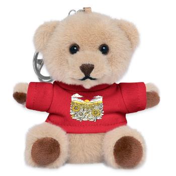 Ukraine Design Ukraine Flag Sunflower Wheat Map - Teddy Keyring - red - Front