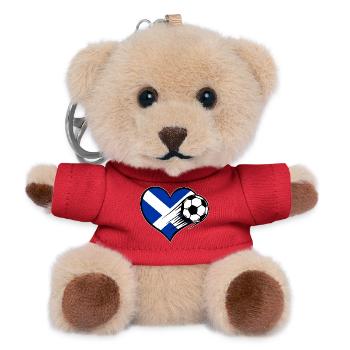 Schottland Flagge Fußball mit Herz - Teddy Schlüsselanhänger - Rot - Vorne