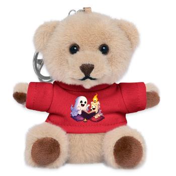Cuddly Ghost Time Reading - Teddy Keyring - red - Front