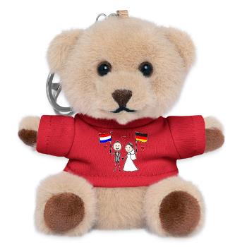 Wedding Couple Holland Germany Flag - Teddy Keyring - red - Front