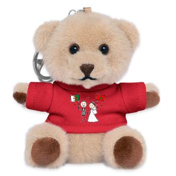 Wedding Couple Algeria Morocco Flag - Teddy Keyring - red - Front