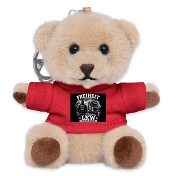 Freiheit auf Rädern: LKW-Liebe - Teddy Schlüsselanhänger - Rot - Vorne