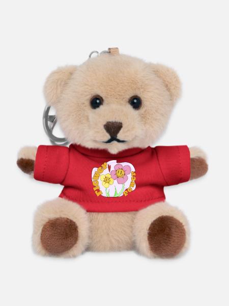 flower power - Teddy Keyring - red