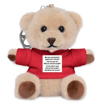 Kriegstypografie-Zitatplakat - Teddy Schlüsselanhänger - Rot - Vorne