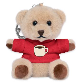 Minimalistische Kaffeetasse Cartoon-Illustration - Teddy Schlüsselanhänger - Rot - Vorne