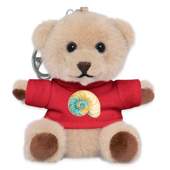 Water-coloured shell spiral - Teddy Keyring - red - Front