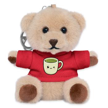 Kawaii Winking Matcha Tasse de thé vert - Porte-clés ourson - rouge - Devant