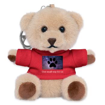 Kosmische Katzenpfote lustig Mondlandung Geschenk  - Teddy Schlüsselanhänger - Rot - Vorne