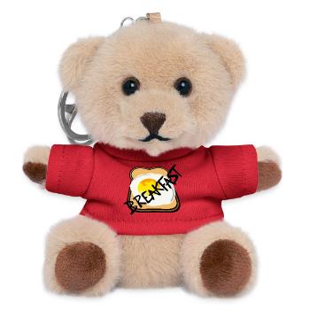 Toast mit Spiegelei Grafik - Teddy Schlüsselanhänger - Rot - Vorne
