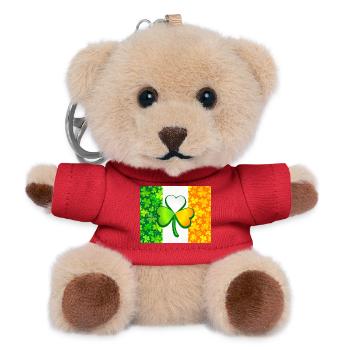 Kleeblatt auf der irischen Flagge mit Klee - Teddy Schlüsselanhänger - Rot - Vorne
