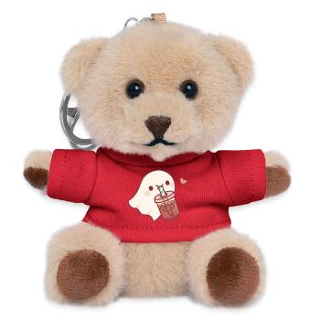 Süßer Geist liebt Eiskaffee - Teddy Schlüsselanhänger - Rot - Vorne