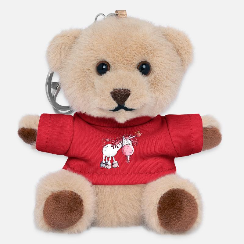 Goldiges Einhorn - Teddy Schlüsselanhänger - Rot