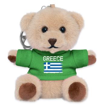 Distressed Greek Flag Graphic - Teddy Keyring - green - Front