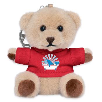 Whale in the Bathtub – Funny Ocean Design - Teddy Keyring - red - Front