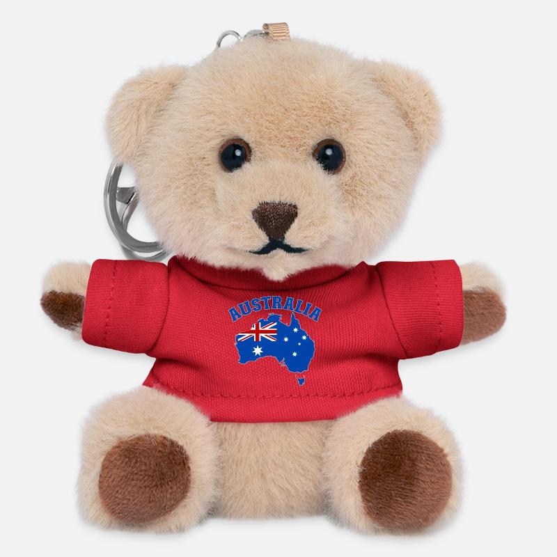 Australie Australie Drapeau - Porte-clés ourson - rouge