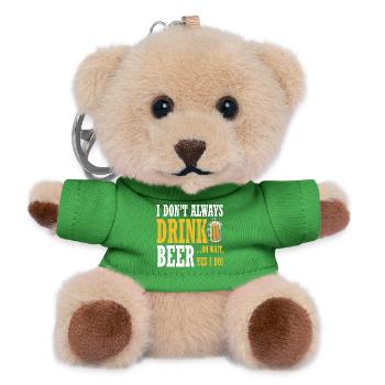 Humorous beer saying design for conviviality - Teddy Keyring - green - Front