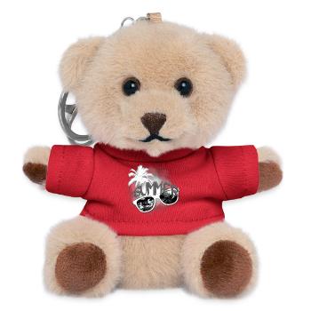 Palm & Sunglasses black and white - Teddy Keyring - red - Front