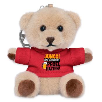 Jungs Pegel halten Party - Teddy Schlüsselanhänger - Rot - Vorne