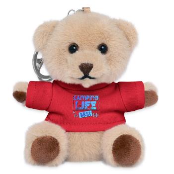 Camping Leben ist das beste Leben - Teddy Schlüsselanhänger - Rot - Vorne