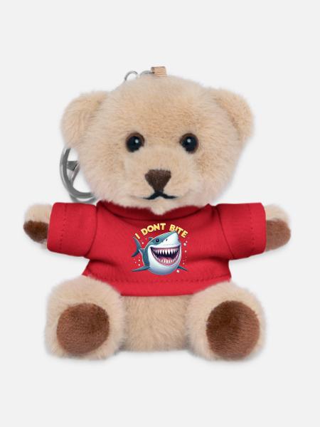 I don't bite... real! - Teddy Keyring - red
