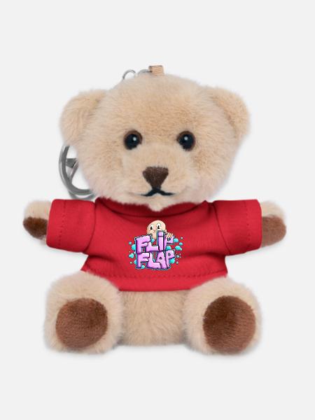 Bubble Graffiti Flip Typography - Teddy Keyring - red