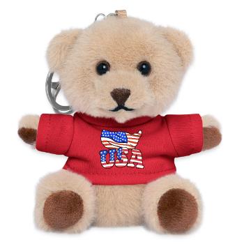 USA Amerikanische Flagge 4. Juli - Teddy Schlüsselanhänger - Rot - Vorne