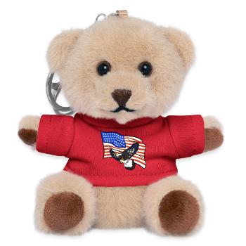 Adler USA amerikanische Flagge 4. Juli - Teddy Schlüsselanhänger - Rot - Vorne