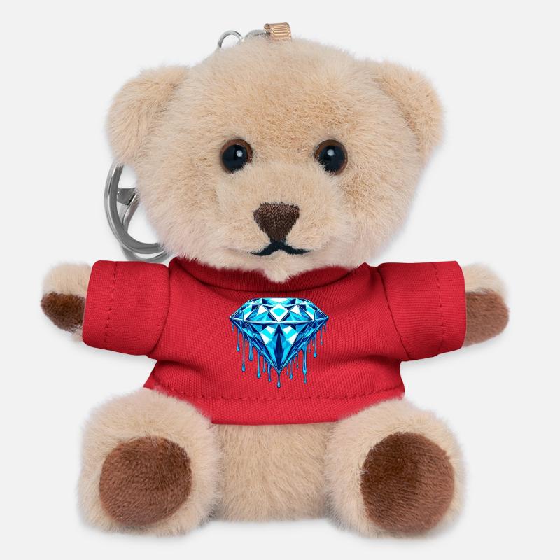 Diamant - Porte-clés ourson - rouge