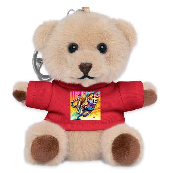 guépard - Porte-clés ourson - rouge - Devant